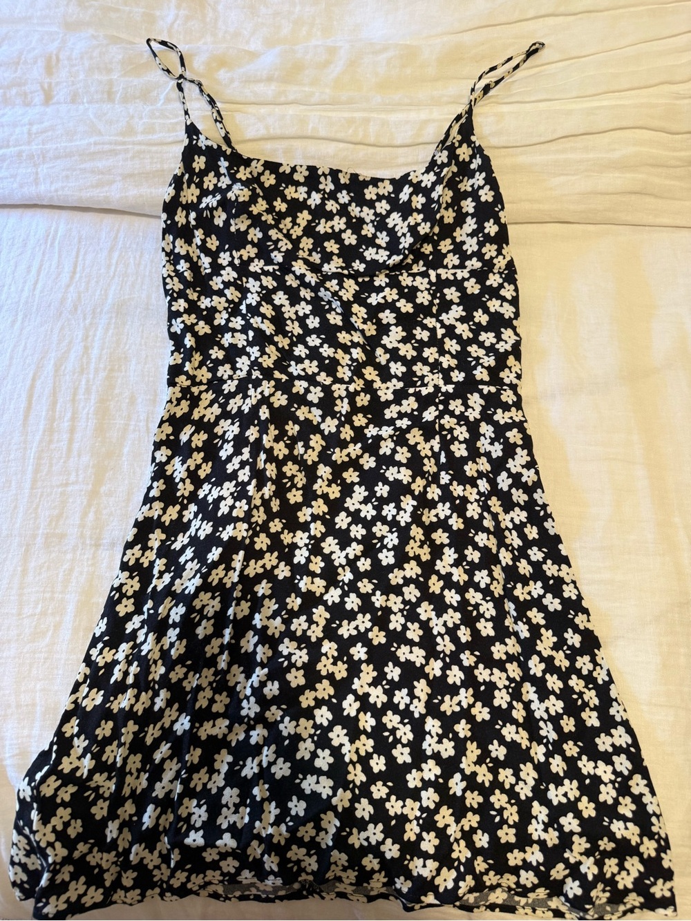 Reformation Black and White Floral Mini Dress